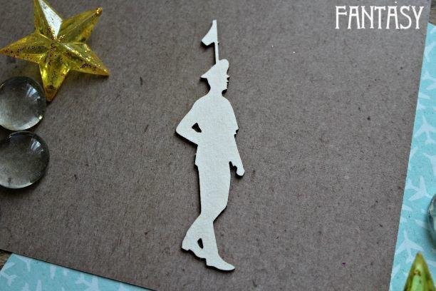 Chipboard Fantasy "Military Officer 1132" size 8.2*2 cm