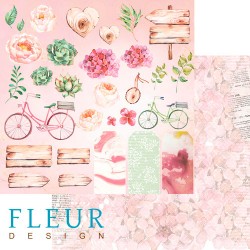 Двусторонний лист бумаги Fleur Design Мой сад "Элементы", размер 30,5х30,5 см, 190 гр/м2