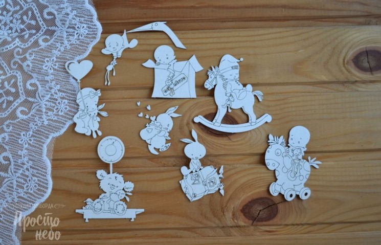 Chipboard Simply Sky "Set of kids-3", 8 elements