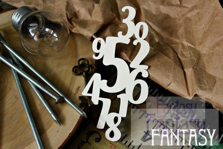 Fantasy chipboard "Numbers 2", size 5.5*11.5 cm
