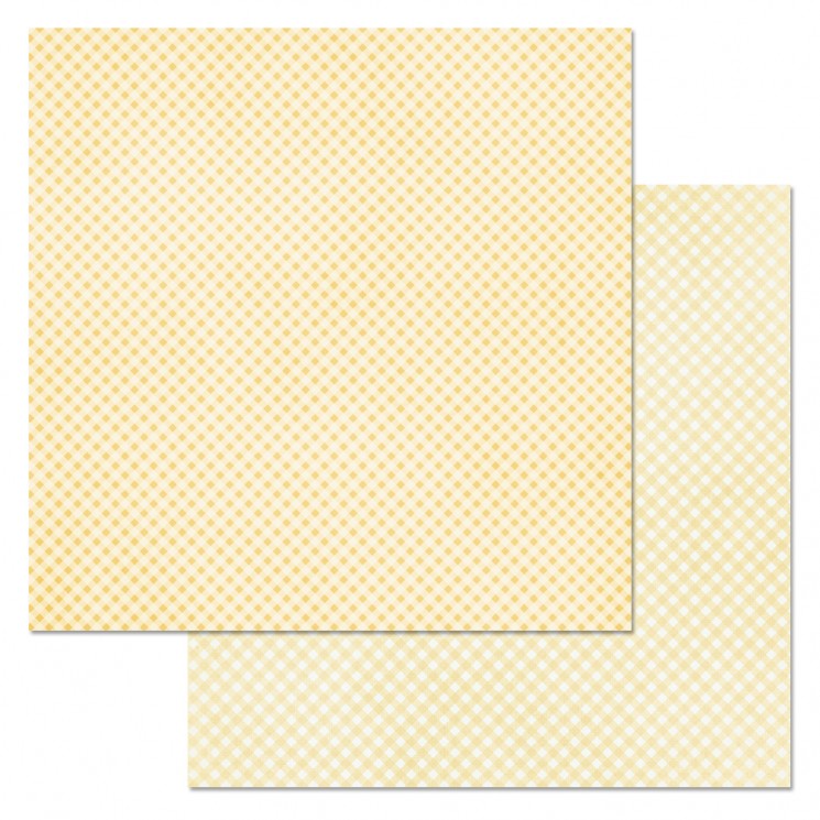 Двусторонний лист бумаги ScrapMania "Фономикс. Клетка. Желтая", размер 30х30 см, 180 гр/м2