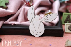 Чипборд Fantasy "Кролик с короной 2126" размер 5*4,7 см