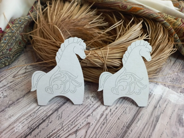 Чипборд FantasyScrap "Дымковская игрушка мини", Fch-4038 размер 5*3,7 см