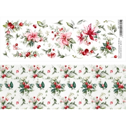 Двусторонний лист с картинками "Зимняя прелесть. Цветы", 10х30см, 180 гр/м2
