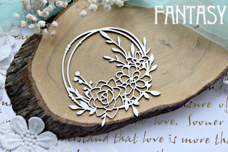 Chipboard Fantasy "Frame with boho flowers 776" size 10*10.1 cm