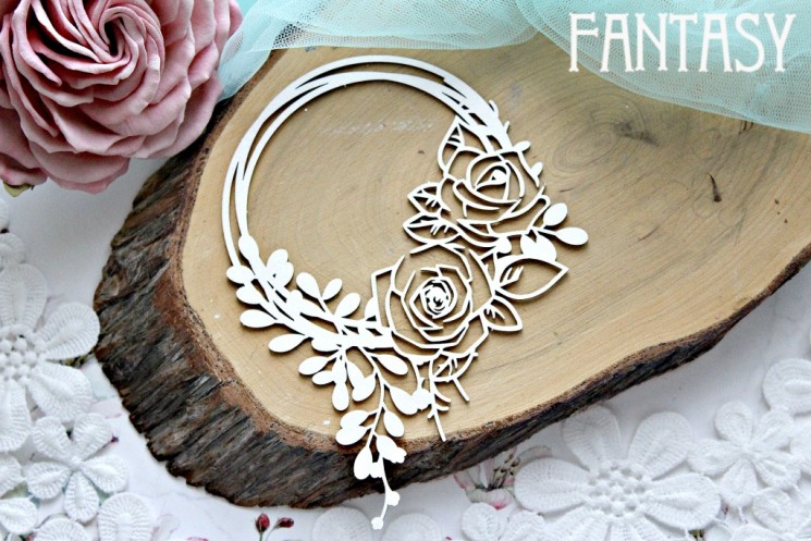 Chipboard Fantasy "Frame with a bouquet of roses 723" size 10.5*13 cm