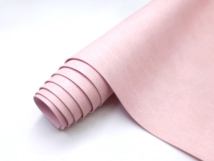 Переплётный кожзам Италия, цвет розово-серый матовый, 50Х46 см, 225 г/м2