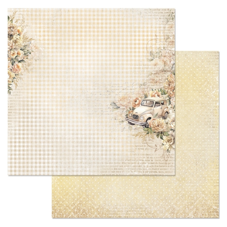 Двусторонний лист "Плюшевые малыши. Машинка мечты", размер 30*30 см, 180гр (ScrapMania)