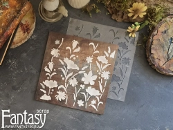Трафарет Fantasy "Растения 19", толщина пластика 0,5 мм, размер 20*20 см