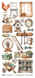 Лист для вырезания FantasyScrap Родные края «Винтажный хутор» размер 12*27 см, 190 гр