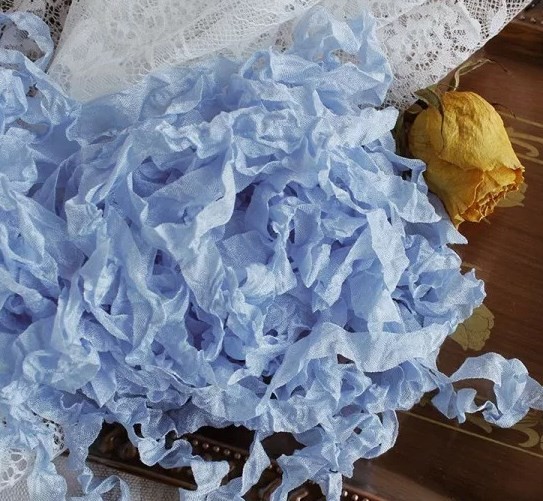Shabby ribbon "Blue lace", width 1.5 cm, length 1 m