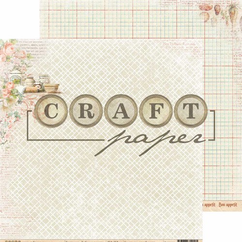 Double-sided sheet of paper CraftPaper Favorite recipes "Cereals" size 30.5*30.5 cm, 190gr