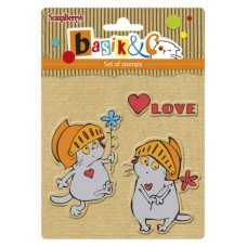 Scrapberry's "Handsome 3" stamp set from the "New Adventures of Basik" collection, size 10.5 x 10.5 cm