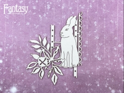 Чипборд Fantasy «Снежные объятия (Зайчик с элементами) 3036» размер 9,1*6,7 см