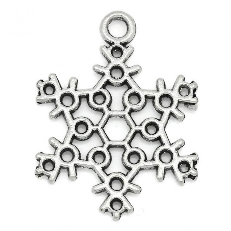 Silver pendant "Snowflake No. 1" size 2 cm, 1 pc