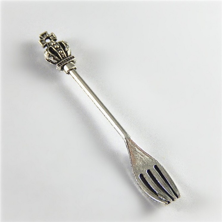 Silver pendant "Royal fork", size 6 cm, 1 pc