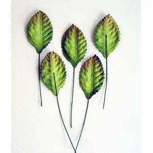 Rose leaves with a stem "Green" size 4. 5X2. 5 cm 10 pcs