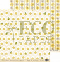 Двусторонний лист бумаги EcoPaper Завтрак на веранде "Полезный завтрак", размер 30,5х30,5 см, 250гр/м