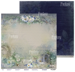 Двусторонний лист бумаги FANTASY коллекция "Дверь в Лето -7", размер 30*30см, 190 гр 