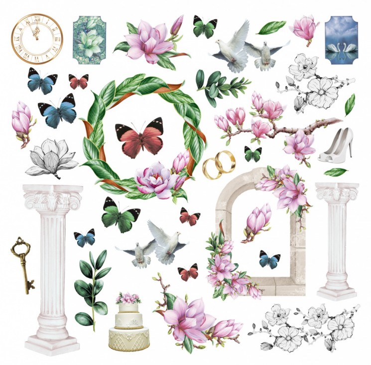 Dream Light Studio die-cuts from the "Magnolia" collection, density 330 g /m2 