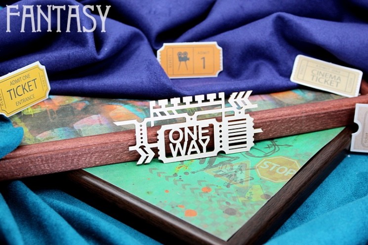Chipboard Fantasy "Steampunk Tickets 2044" size 8.5*3.6 cm