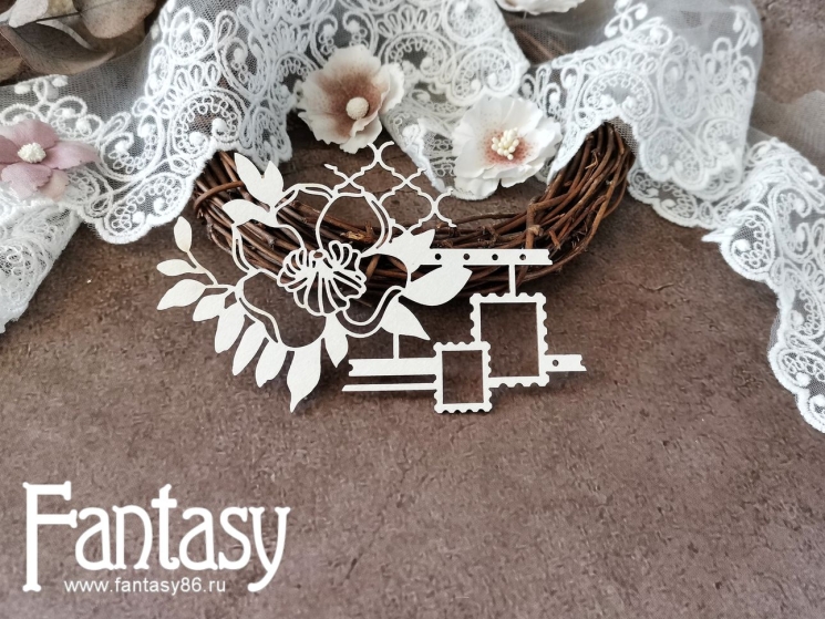 Чипборд Fantasy "Цветок 3480", размер 11*7,3 см