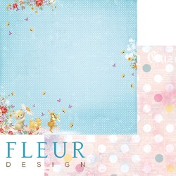 Двусторонний лист бумаги Fleur Design Пупсики "Солнечные зайчики", размер 30,5х30,5 см, 190 гр/м2