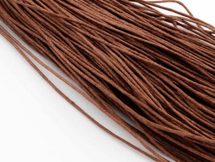 Waxed cord 1 mm, color Brown, cut 1 m