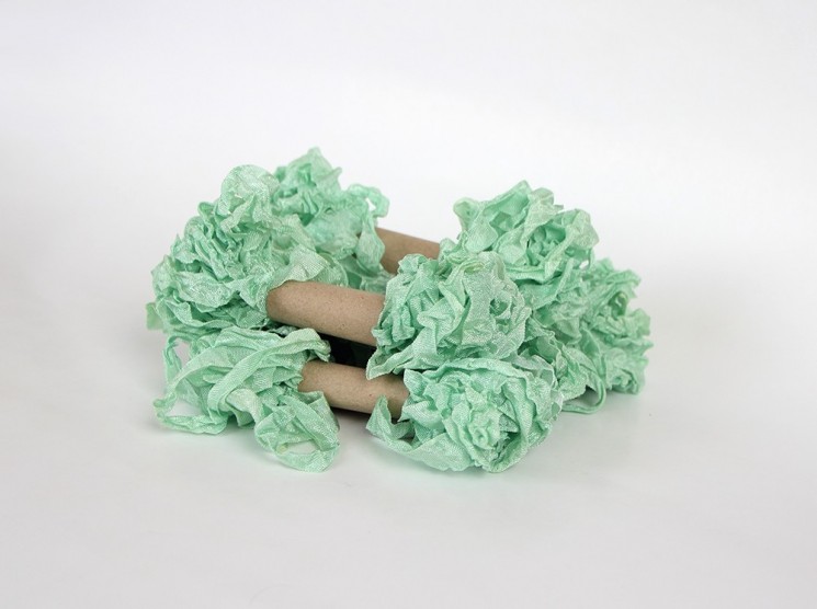 Shabby ribbon "Mint sprig", width 1.5 cm, length 1 m