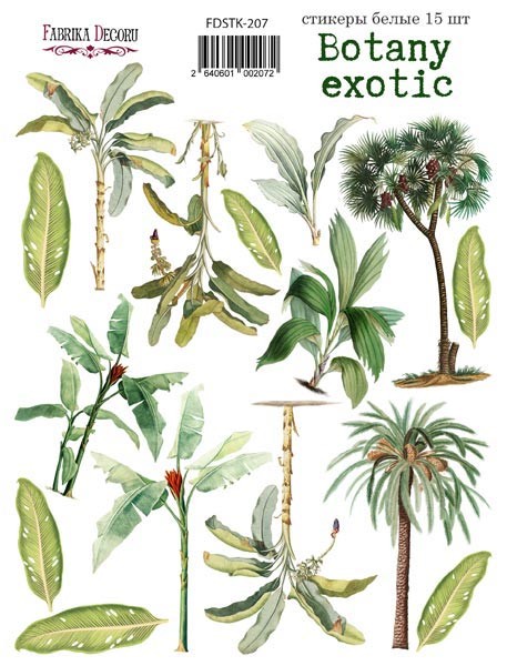 Fabrika Decoru "Botany exotic No.207" sticker set, 15 pcs 