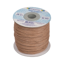Вощеный шнур 1 мм, цвет Бежевый, отрез 1 м