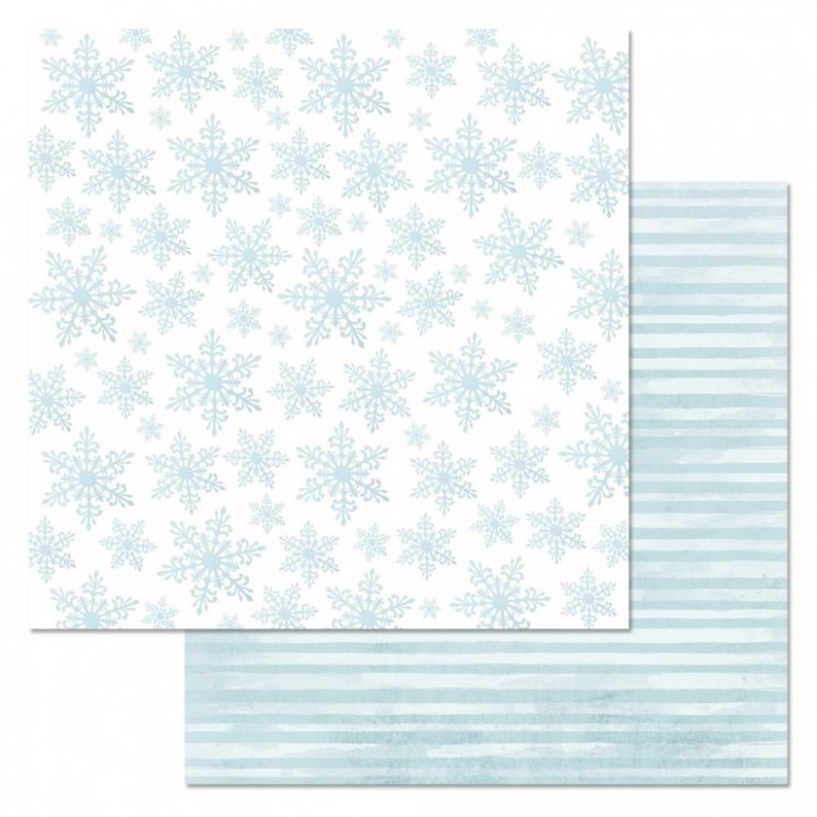 Double-sided sheet of ScrapMania paper "New Year's Ethnika. Snowflakes", size 30x30 cm, 180 g/m2