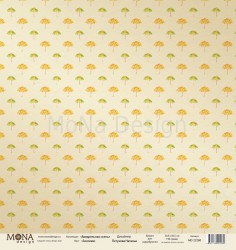 Односторонний лист бумаги MonaDesign Акварельная осень "Зонтики" размер 30,5х30,5 см, 190 гр/м2