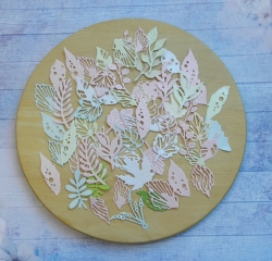 Вырубка набор листочков 55 эл. бумага дизайнерская 290 гр.