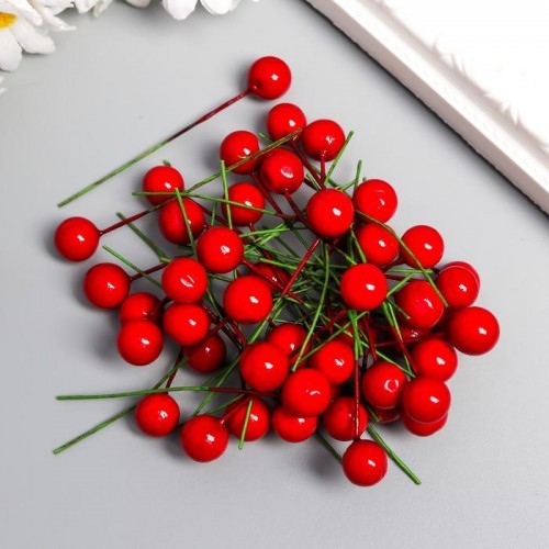 Decorative bouquet "Red berries" 7 pcs, d=1 cm