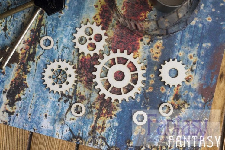 Chipboard Fantasy "Gears" size 17*7.5 cm