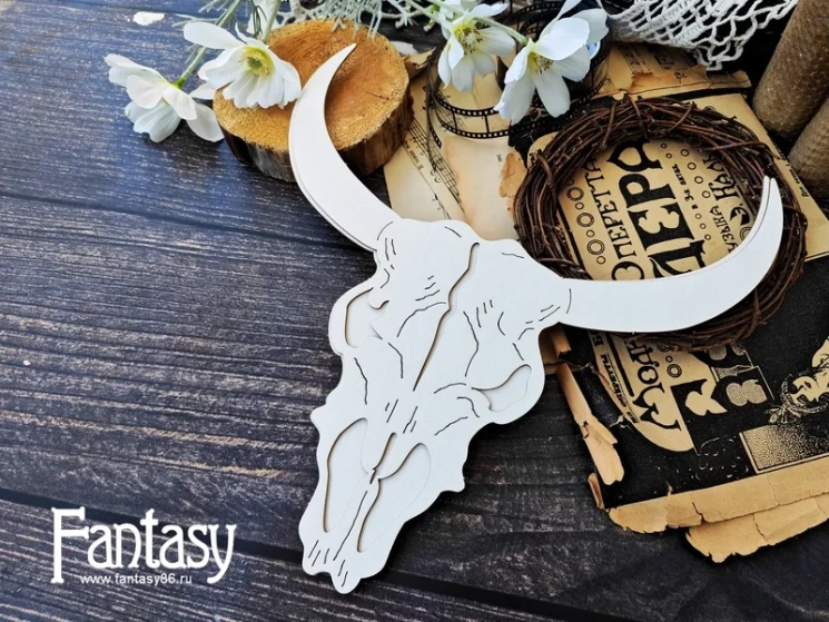 Чипборд Fantasy "Череп буйвола 3850", размер 27*27 см 