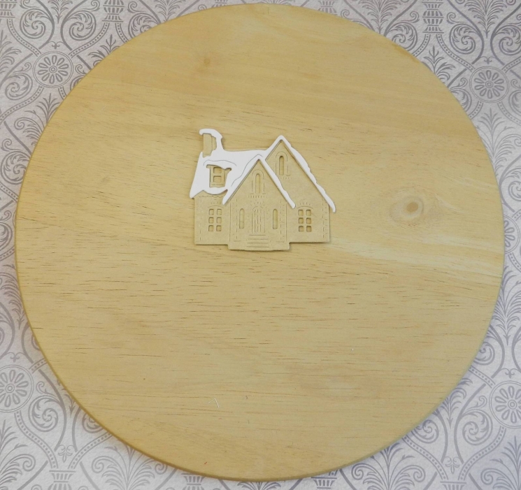 Вырубка Новогодний домик бумага кардсток 290 гр.