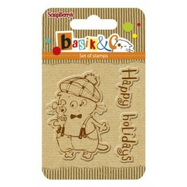 Scrapberry's "Handsome 7" stamp set from the "New Adventures of Basik" collection, size 7 x 7 cm