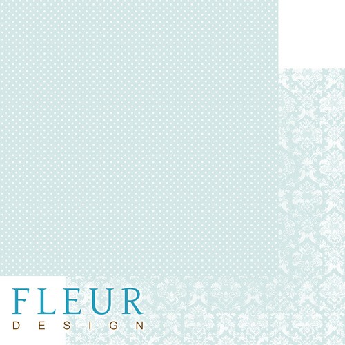 Double-sided sheet of paper Fleur Design Shabby chic Basic 2.0 "Sea green", size 30. 5x30. 5 cm, 190 g/m2