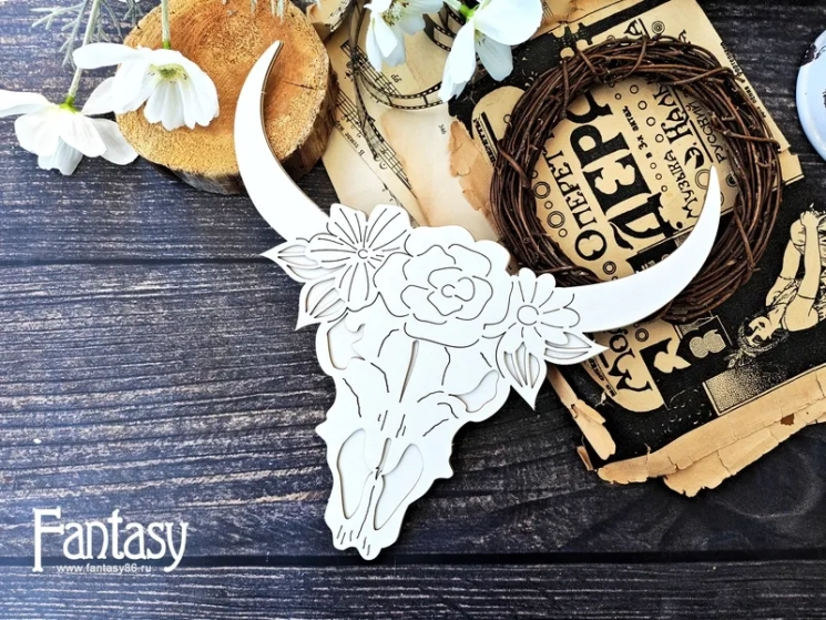 Чипборд Fantasy "Череп буйвола 3851", размер 25*25 см