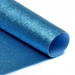 Фоамиран глиттерный "Голубой", размер 20х30 см, толщина 2 мм