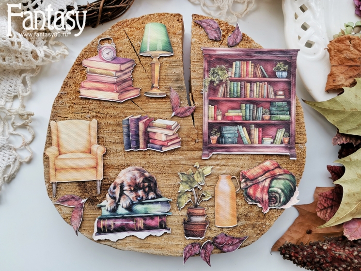 Тканевые высечки на картоне Fantasy "Осень - 55", толщина картона 1 мм, шт в наборе