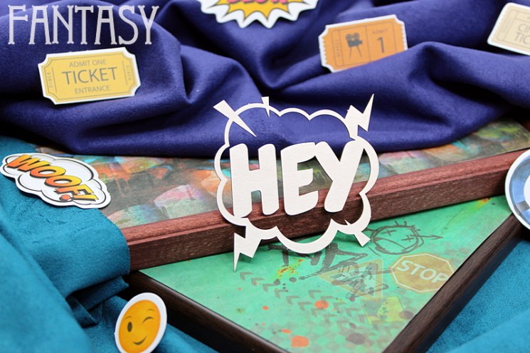 Чипборд Fantasy Комикс "HEY 2030" размер 6,7*7,4см