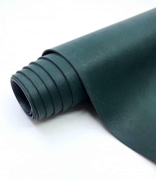Переплётный кожзам Италия, цвет Темно зеленый матовый, 50Х35 см, 225 г/м2 