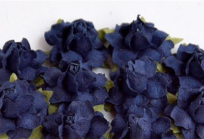 Curly roses "Dark blue" size 3cm, 5 pcs 