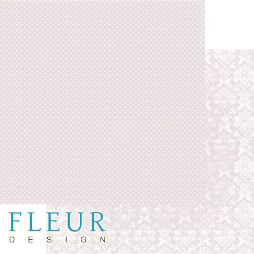 Двусторонний лист бумаги Fleur Design Шебби шик Базовая 2.0 "Светлый коралловый", размер 30,5х30,5 см, 190 гр/м2