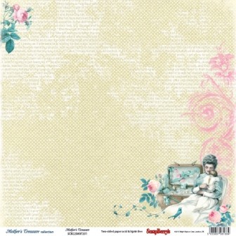 Double-sided sheet of paper Scrapberry's Mother's treasures "Mother's treasures", size 30x30 cm, 180 g/m2