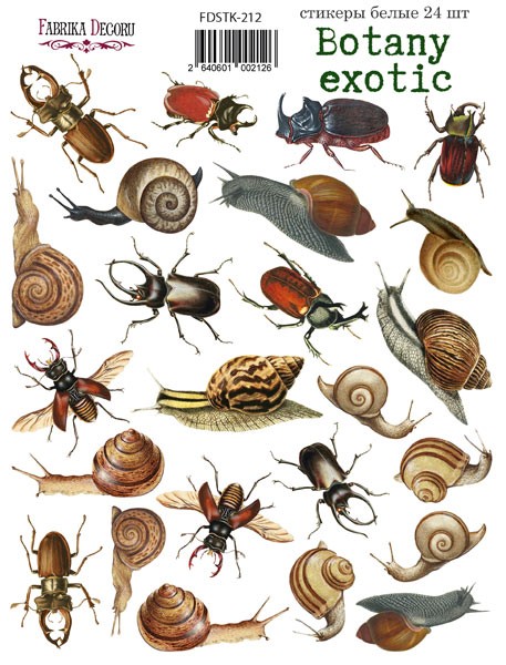 Fabrika Decoru "Botany exotic" sticker set, 24 pcs