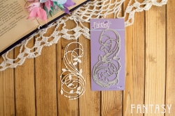 Нож для вырубки Fantasу свадебные завитки  "Нежная зелень", размер 4,5Х10,3 см